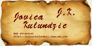 Jovica Kulundžić vizit kartica